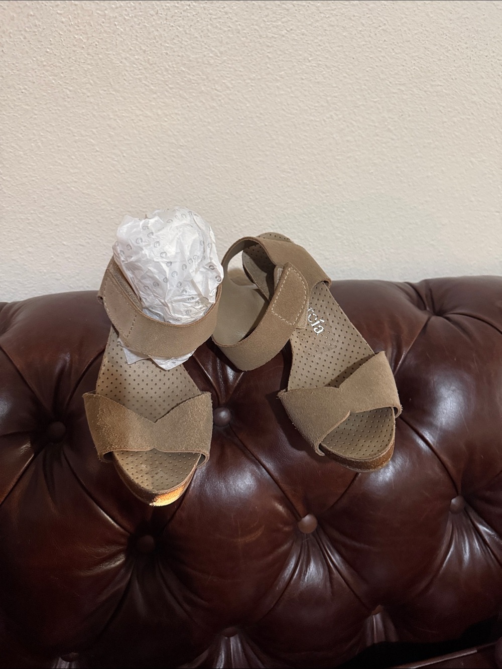 Pedro Garcia Tan Suede Ankle-Strap Sandals